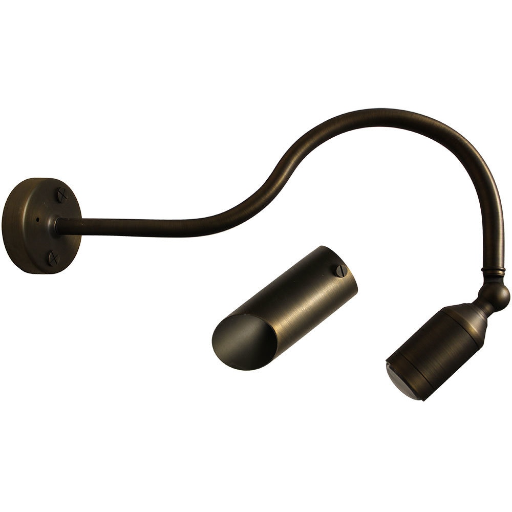 120V LED Cast Brass Gooseneck Sign Light – Bullet Shield Outdoor