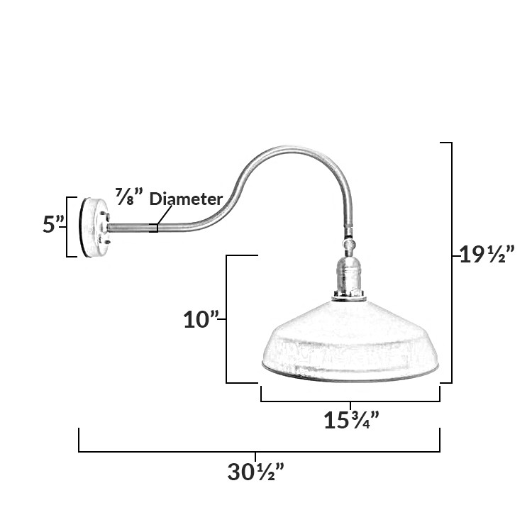 16” Super Duty LED Gooseneck Barn Light, Real Natural Raw Copper, Tough Weather Rated – OGN-925-RC