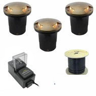 Mushroom Cover - 12V In Ground Well Light Landscape Lighting 3-Kit - Marker Lights - PGC3B-MH-KIT