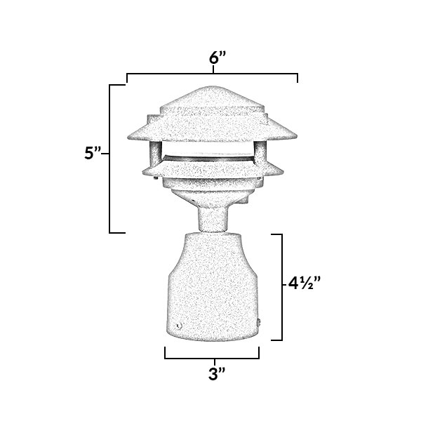 12V / 120V Cast Aluminum 2 Tier Pagoda Post Light - PPC349 12V / 120V Cast Aluminum 2 Tier Pagoda Post Light - PPC349