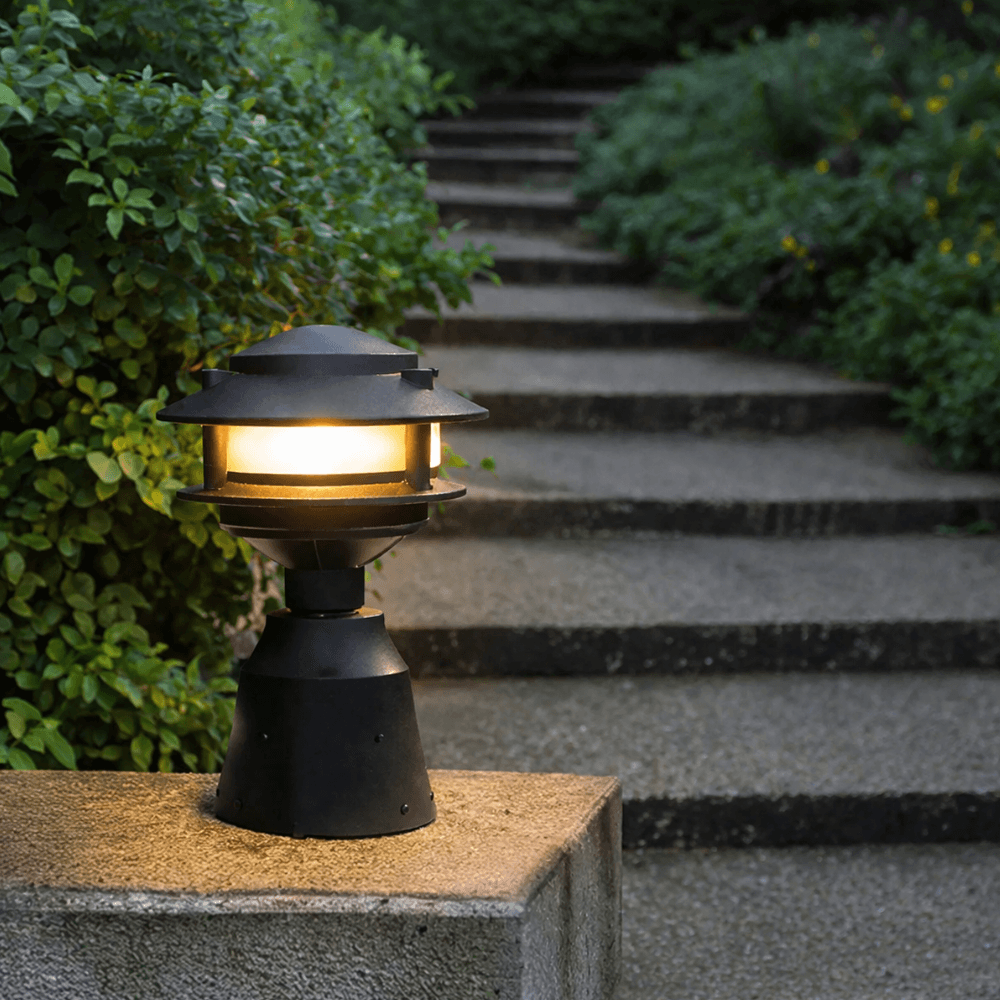 12V / 120V Cast Aluminum 2 Tier Pagoda Post Light - PPC349