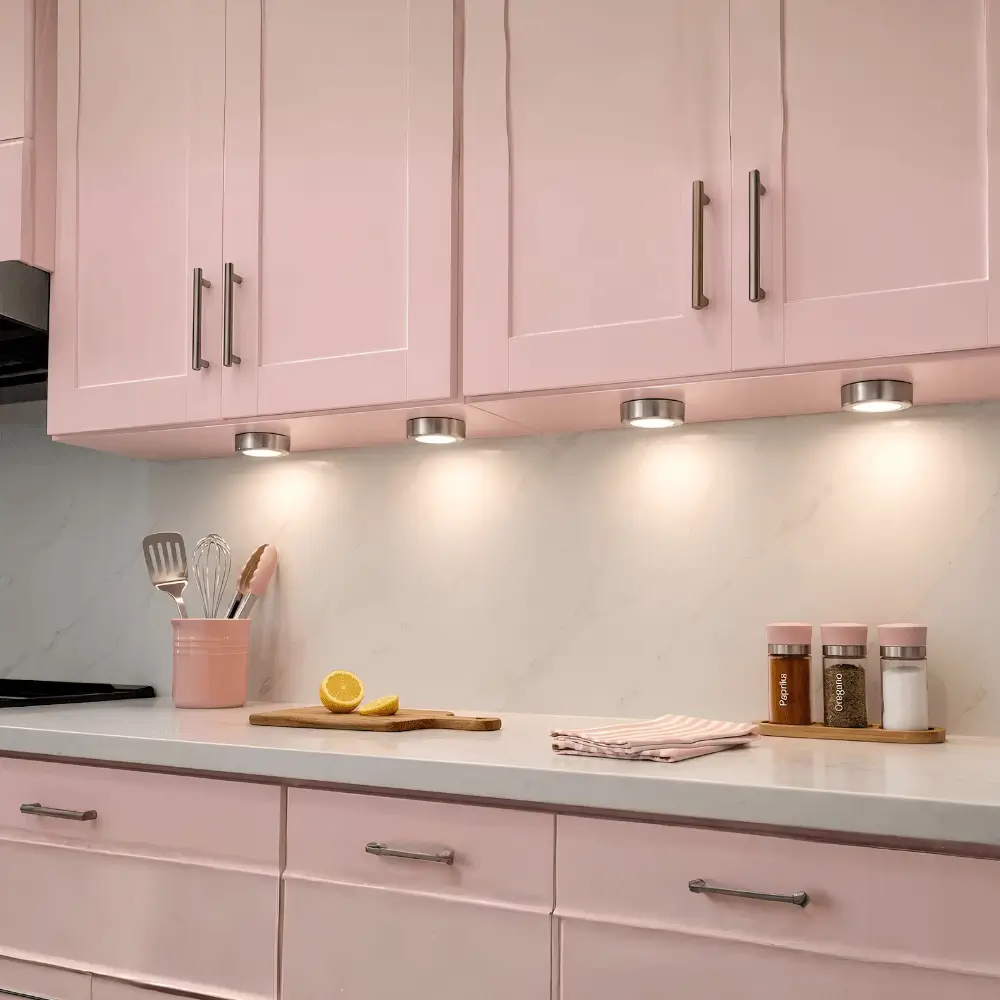 12V Halogen 3 Puck Light Under Cabinet Kitchen Lighting Fixture Kit - IUCK-CPH