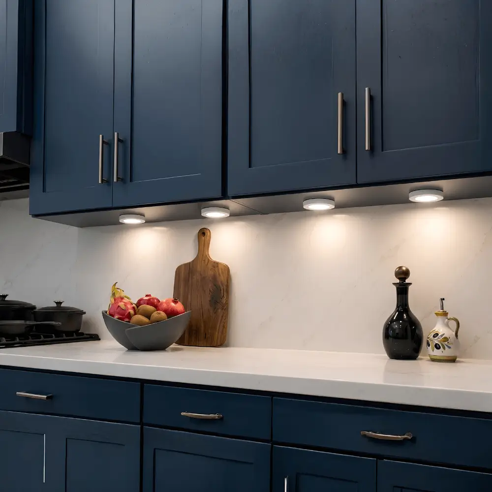 12V Halogen 3 Puck Light Under Cabinet Kitchen Lighting Fixture Kit - IUCK-CPH