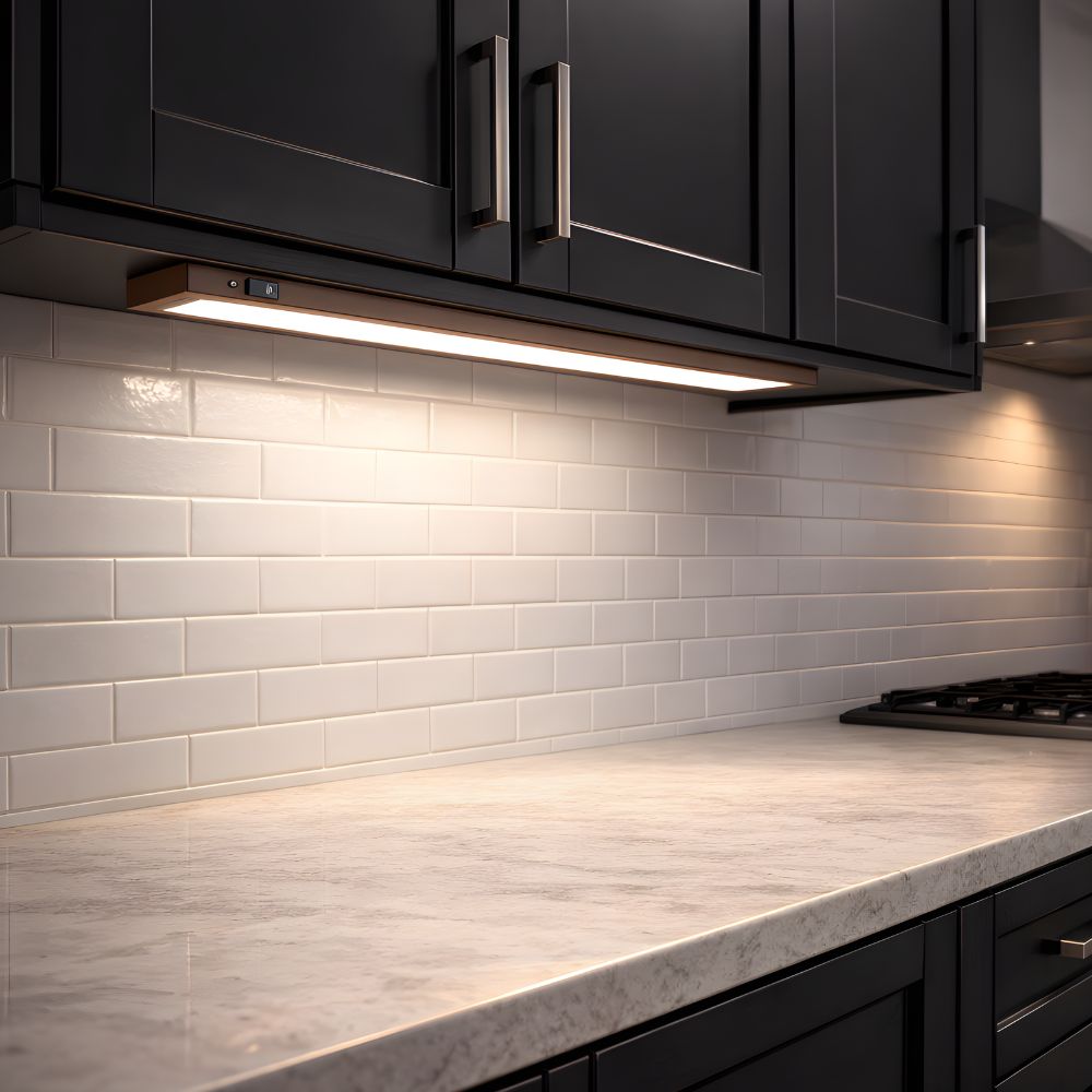 120V  COMPLETE Under Cabinet Kitchen Flush Mounted Light Fixture LED Light Bar - ALC2 - American Lighting