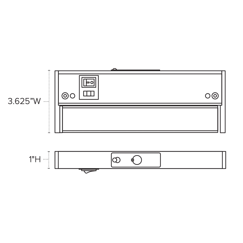 LC5 Undercabinet Lighting Shown In White Dimensions