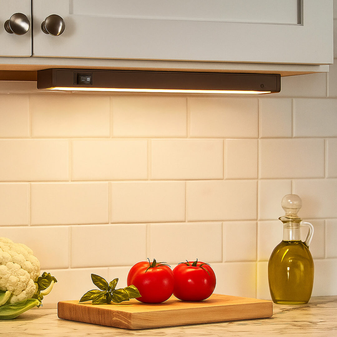 120V Field-Switchable Under Cabinet Kitchen LED Light Bar