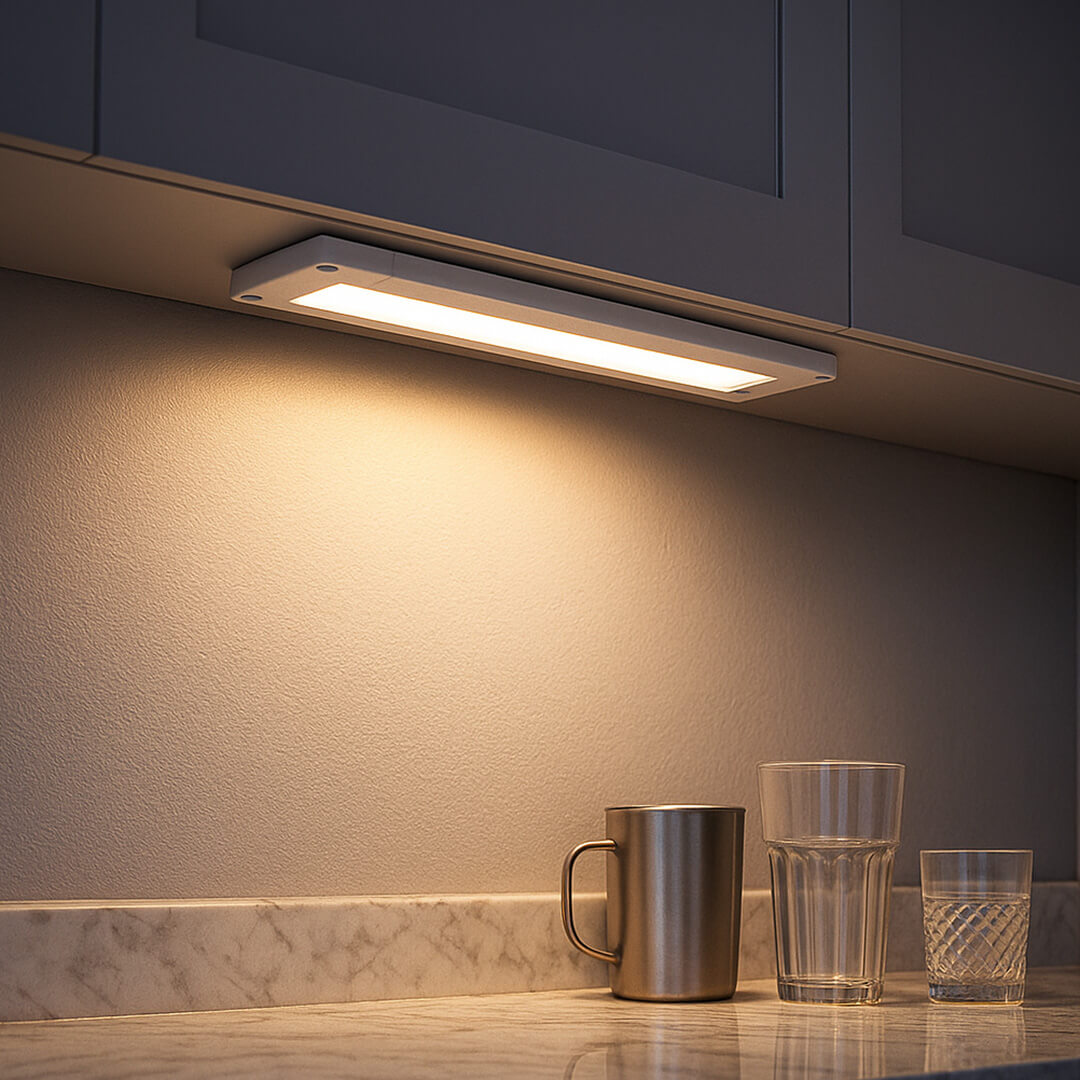 12V Ultra Thin Dimmable LED White Under Cabinet Panel Kitchen Light Fixture Flush Mount - AQUC-UCL