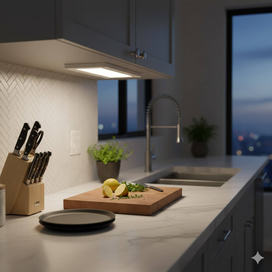 12V Ultra Thin Dimmable LED White Under Cabinet Panel Kitchen Light Fixture Flush Mount - AQUC-UCL