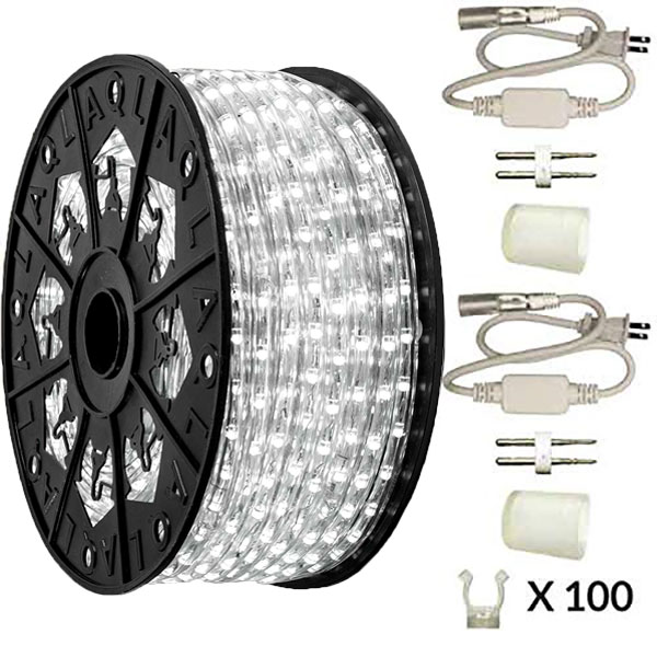 Cool White LED Rope Light Kit 150ft Spool | AQLighting
