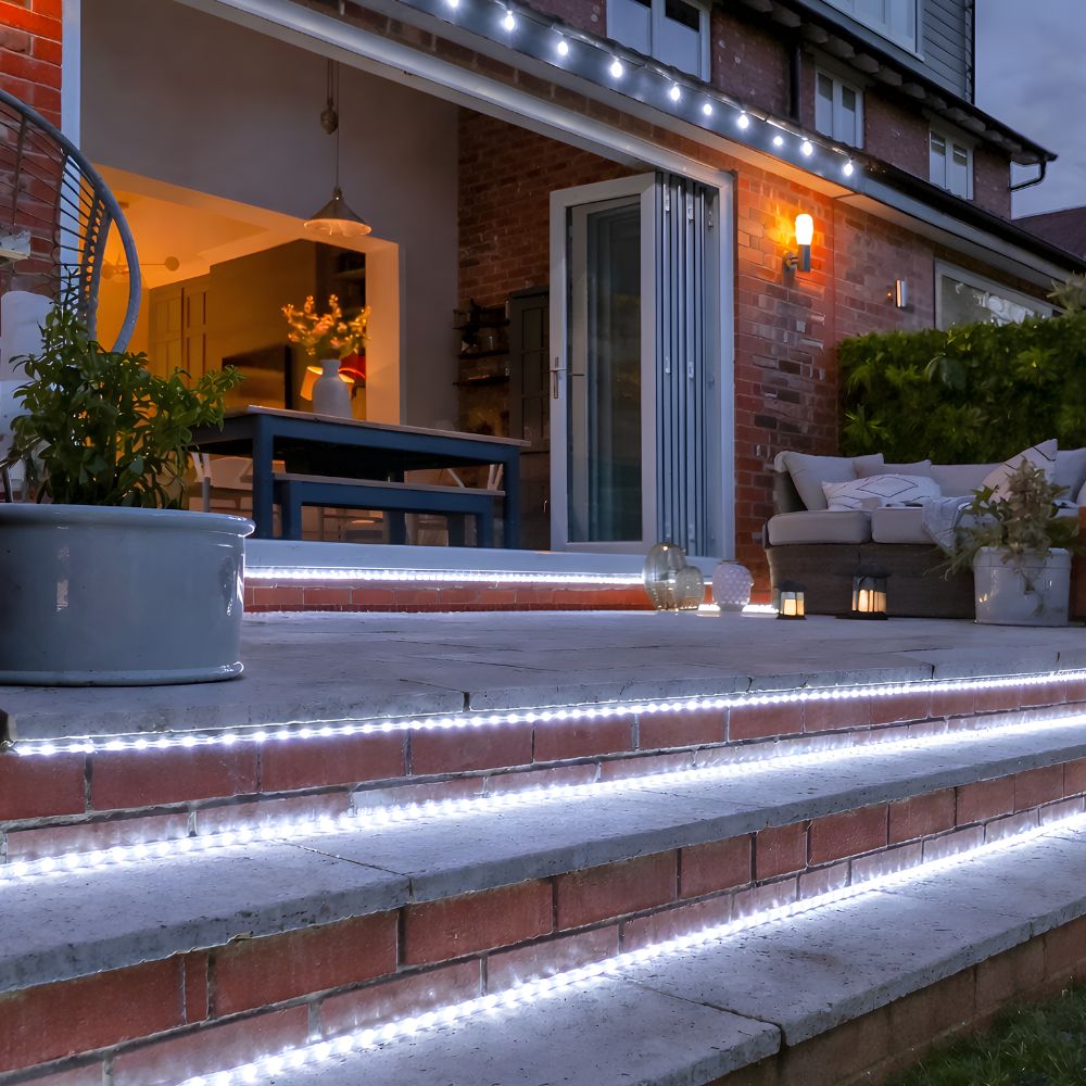 150ft Reel - Cool White LED Rope Light Kit - 120V Standard IP65 Waterproof - AK-LED-SLF3-CW