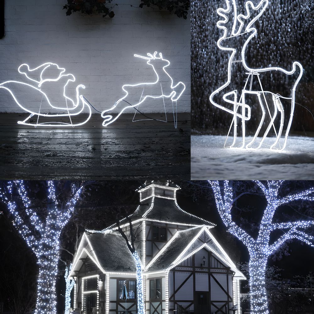 150ft Reel - Cool White LED Rope Light Kit - 120V Standard IP65 Waterproof - AK-LED-SLF3-CW