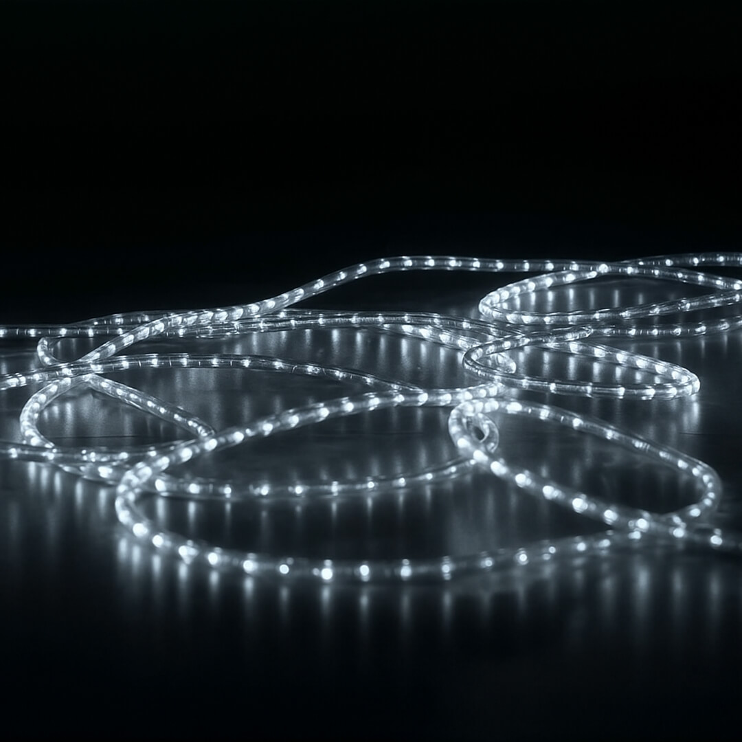 120v Custom Length Cool White LED Rope Light - 1/2" Diameter - Custom Cut - CC-LED-CW