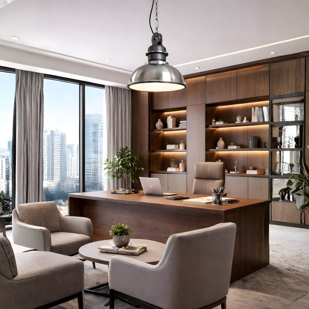 Large Industrial Warehouse Pendant Light - Warehouse Barn Hanging Kitchen Pendant Light - Title 24 Compliant - 120V Italian Design - AQ-PS7586