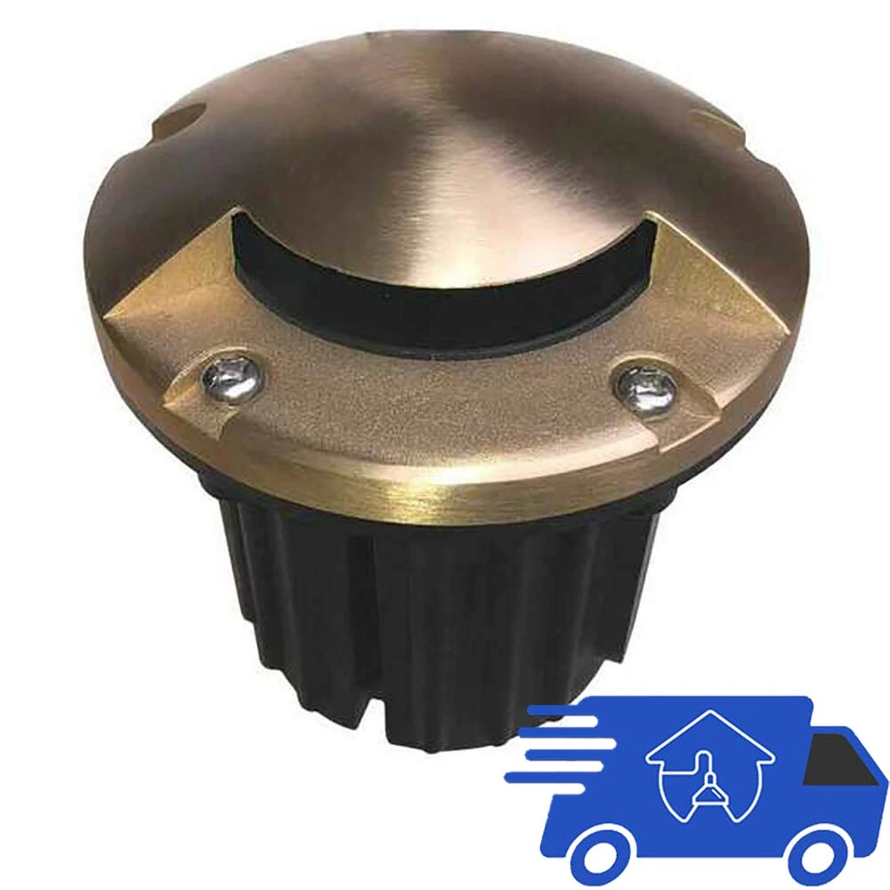 12V 5" Composite In Ground Well Light w/ Brass Mono Directional Cover - OIG-5B-MR1