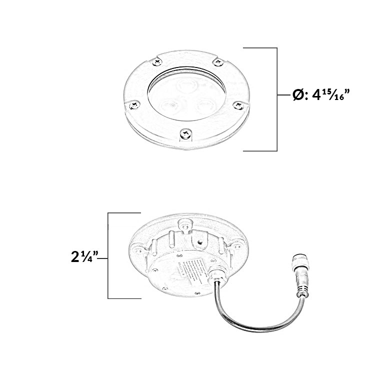 12V 6W Cast Brass Integrated LED In Ground Well Light - 5" Diameter - OIGL-5I-OPN