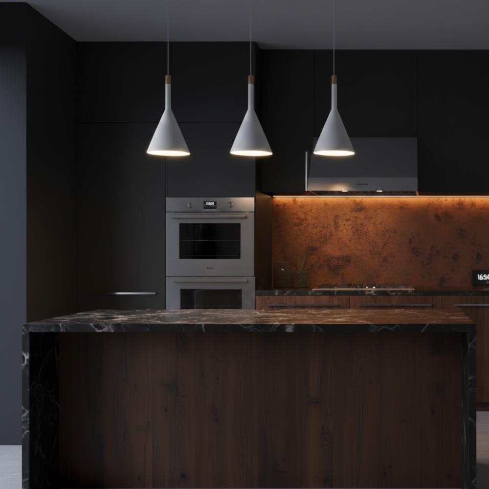 Thomas Mark - Three Light Modern Design Hanging Pendant Kitchen Island Light Fixtures - Cornucopia Series - TM-7807