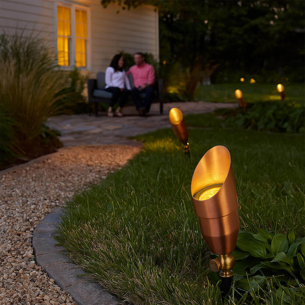 Brass Spotlight, Adjustable Swivel , No Splice Connect (NSC) Wiring (PSDX-K008), Landscape Lighting w/ NSC, Easy DIY Installation - OSF-008