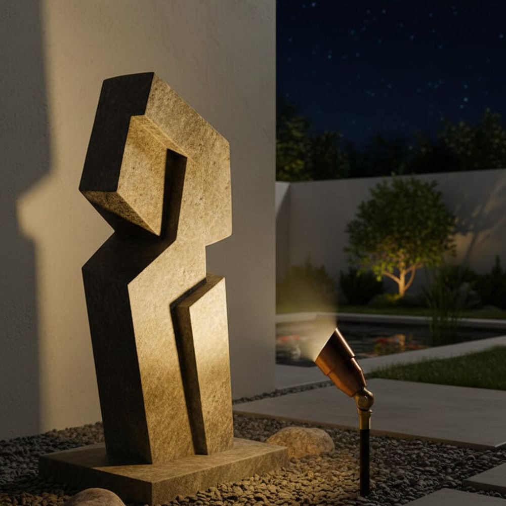 Brass Spotlight, Adjustable Swivel , No Splice Connect (NSC) Wiring (PSDX-K008), Landscape Lighting w/ NSC, Easy DIY Installation - OSF-008