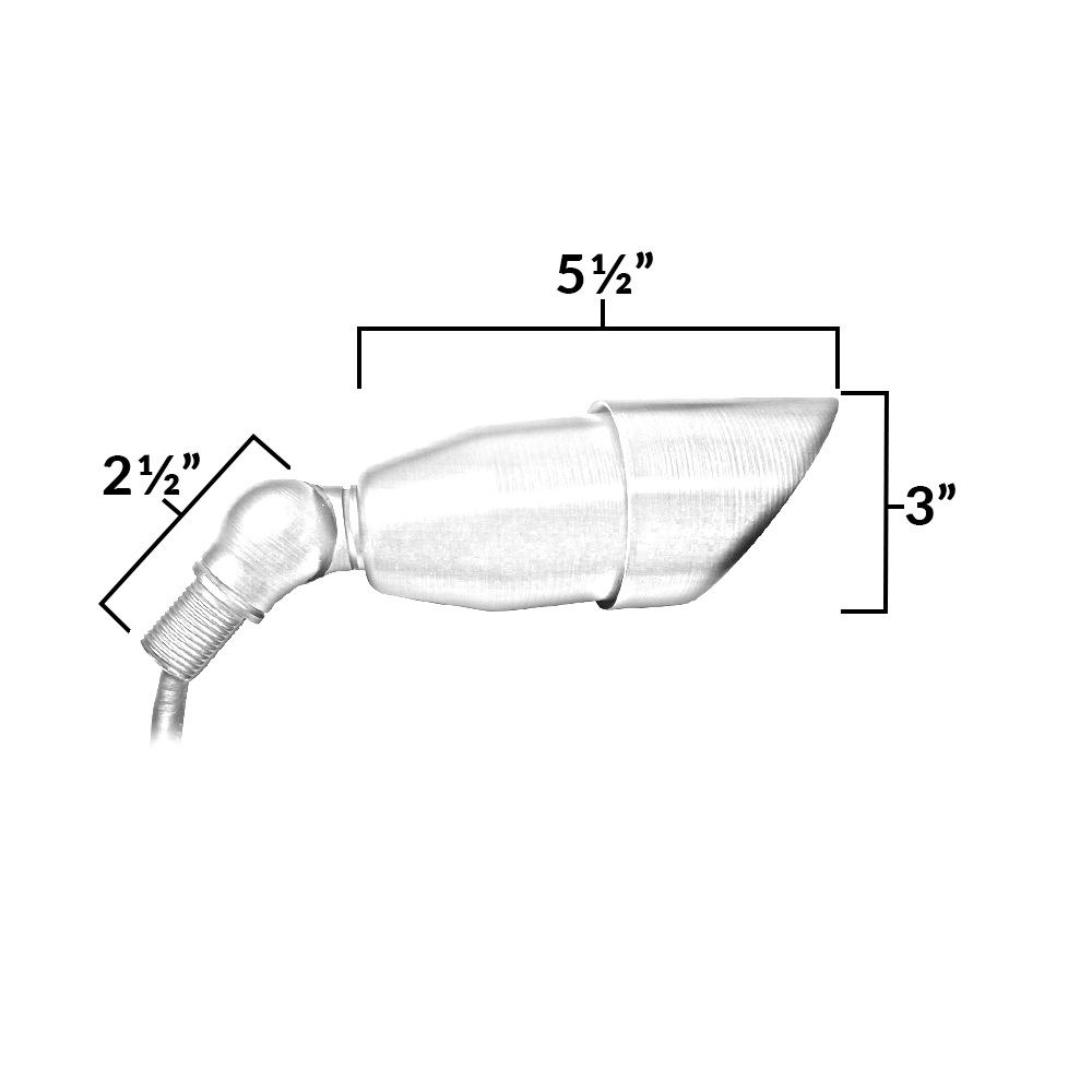 Brass Spotlight, Adjustable Swivel , No Splice Connect (NSC) Wiring (PSDX-K008), Landscape Lighting w/ NSC, Easy DIY Installation - OSF-008