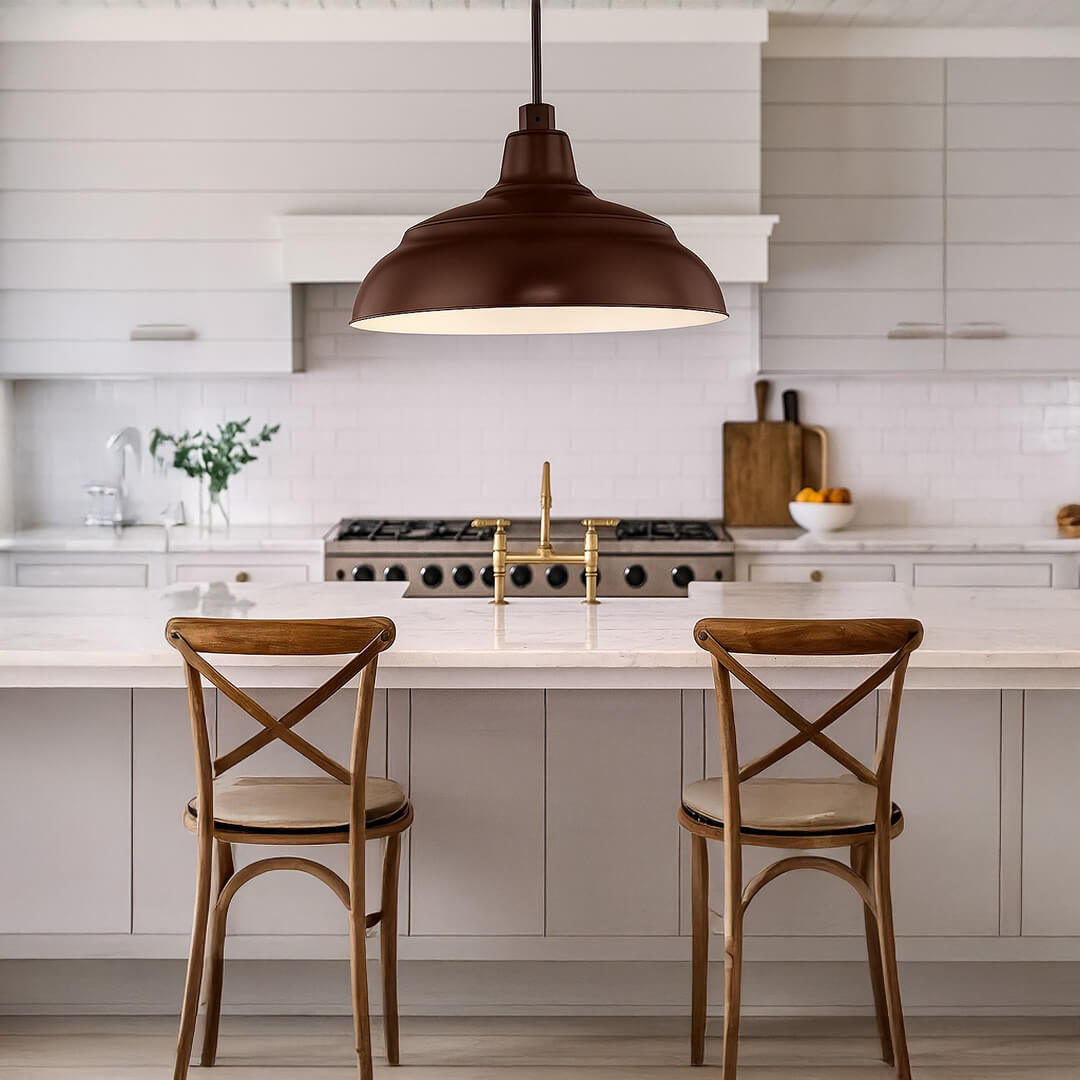 120V R Series Outdoor Farmhouse Style Wide Dome Gooseneck Light Fixture