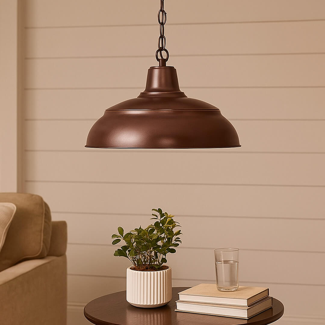 120V R Series Outdoor Farmhouse Style Wide Dome Gooseneck Light Fixture