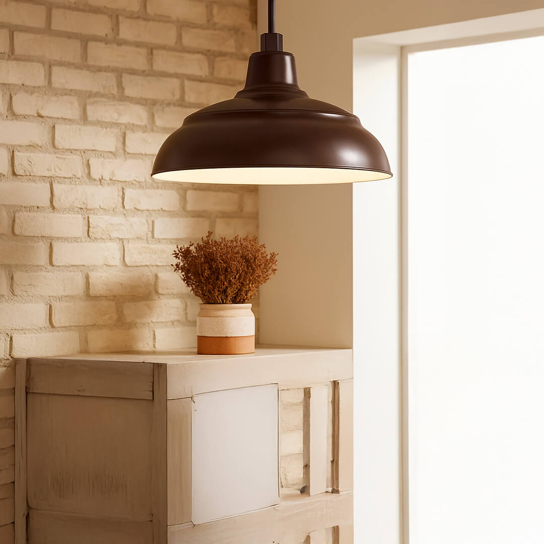 120V R Series Outdoor Farmhouse Style Wide Dome Gooseneck Light Fixture