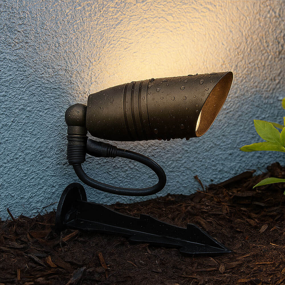 12V/120V Outdoor Cast Brass No Splice Connection Spotlight