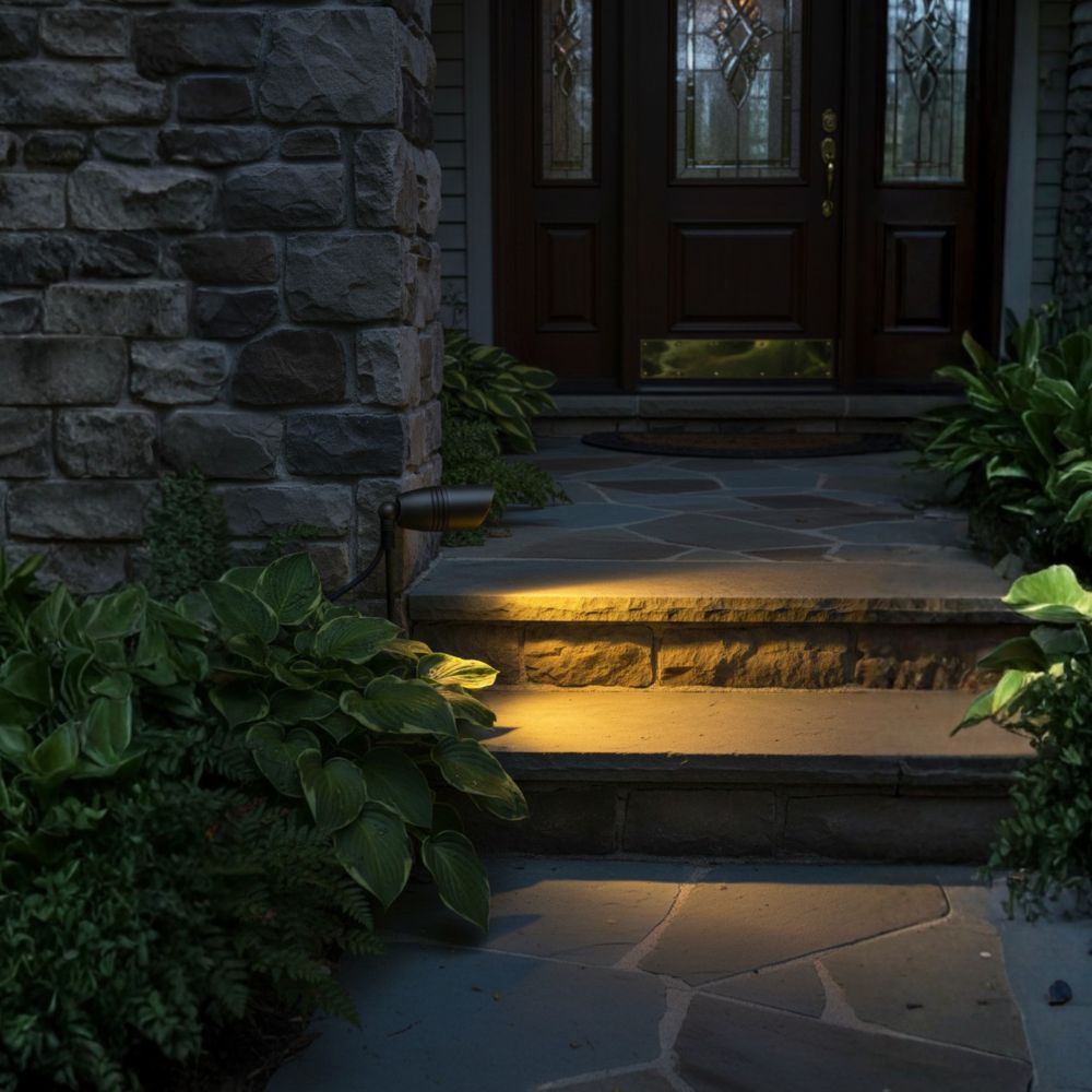 12V/120V Outdoor Cast Brass No Splice Connection Spotlight