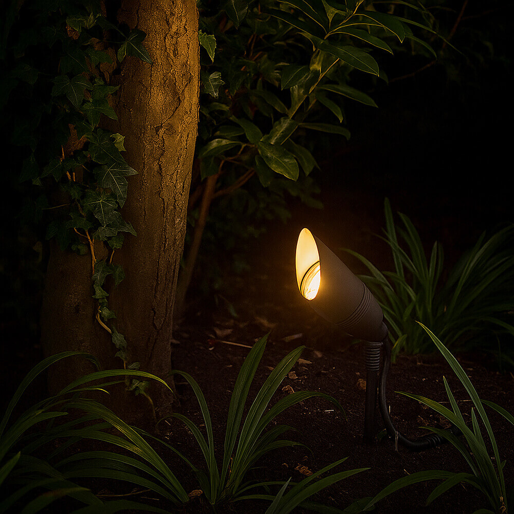 12V Outdoor Integrated LED Cast Brass Spotlight No Splice Connection, Landscape Lighting w/ NSC, Easy DIY Installation - OSFL-2105-MAX