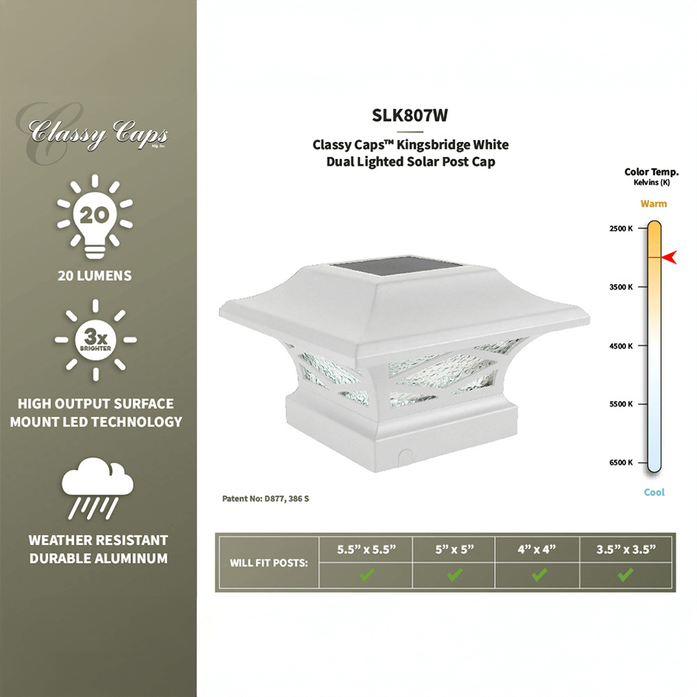3.2V Kingsbridge Dual Lighted Post Cap