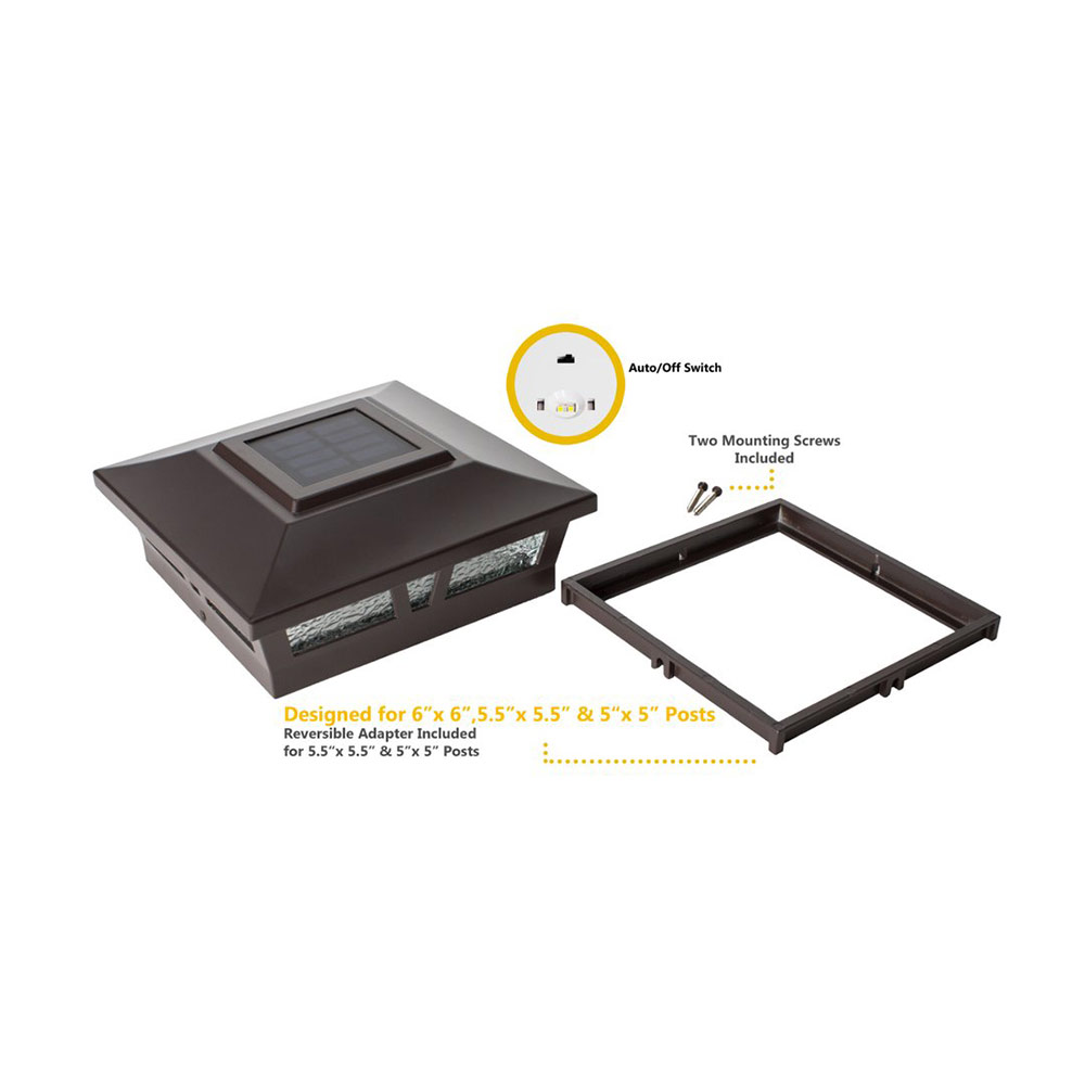Oxford Solar Post Cap Light Diagram 1