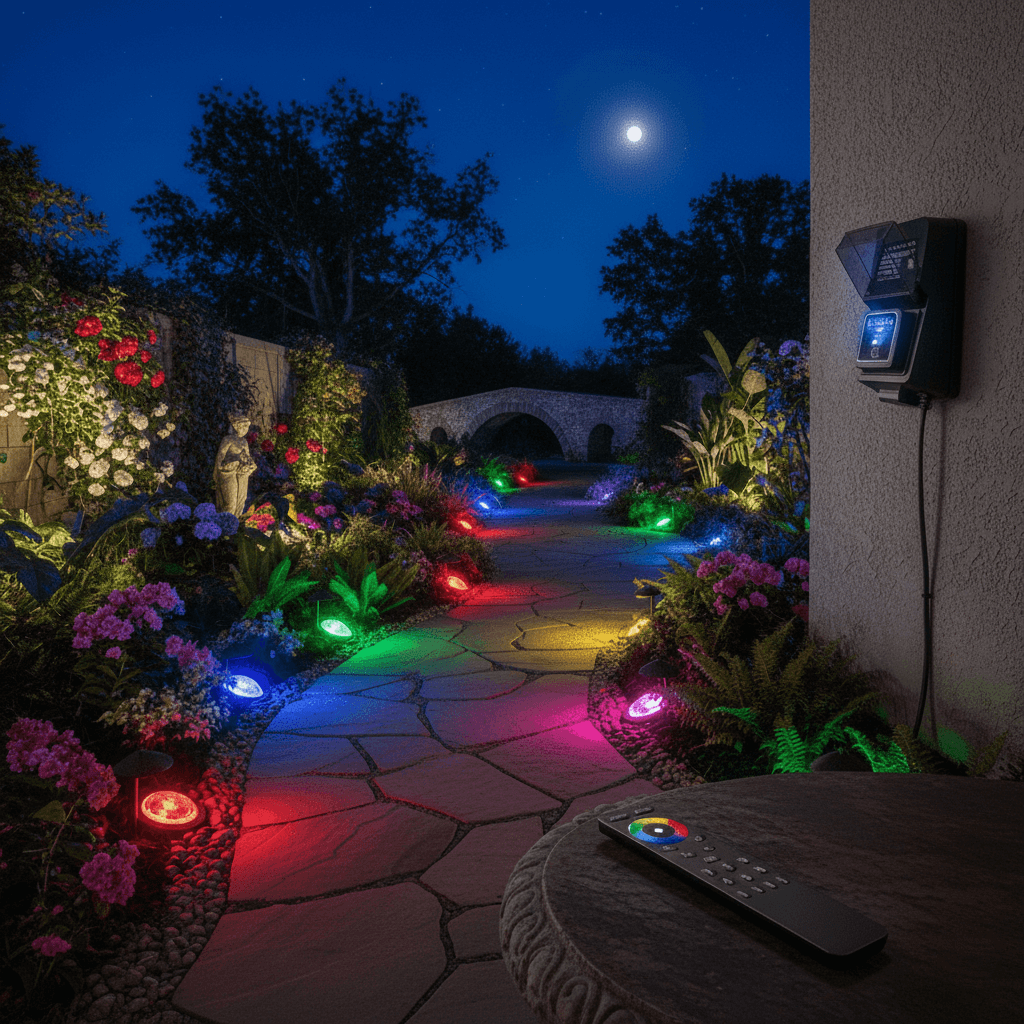 12V LED RGBW Adjustable Brass Spotlight NSC x6 Light Kit, Easy All-Included Installation - OSFK-008-6-RGBW