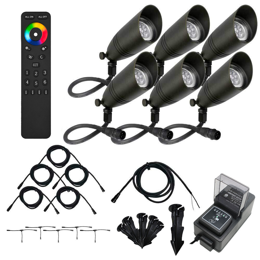 DIY 6 Light Spotlight Outdoor Kit Main View DIY 6 Light Spotlight Outdoor Kit Main View