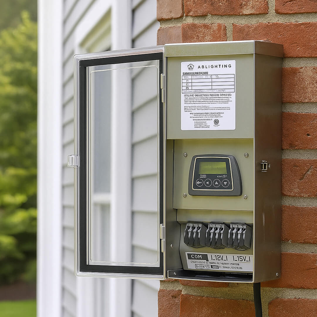 150W Low Voltage Transformer, Outdoor Rated, Dual Tap, Stainless Steel Body w/ LED or LCD Timer - OTR-YLS-150
