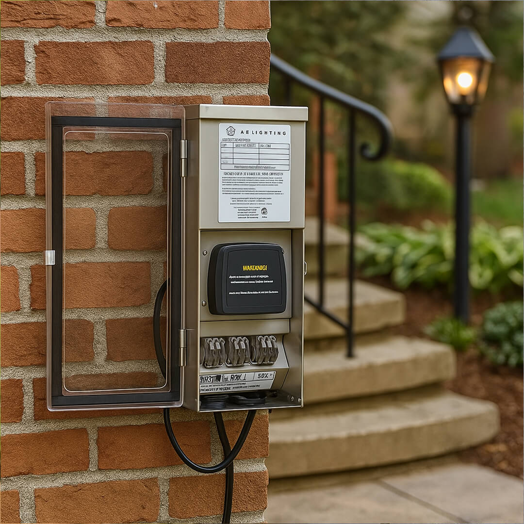 150W Low Voltage Transformer, Outdoor Rated, Dual Tap, Stainless Steel Body w/ LED or LCD Timer - OTR-YLS-150
