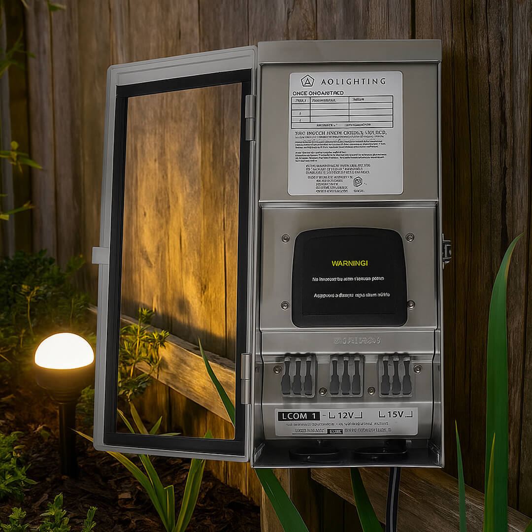 150W Low Voltage Transformer, Outdoor Rated, Dual Tap, Stainless Steel Body w/ LED or LCD Timer - OTR-YLS-150