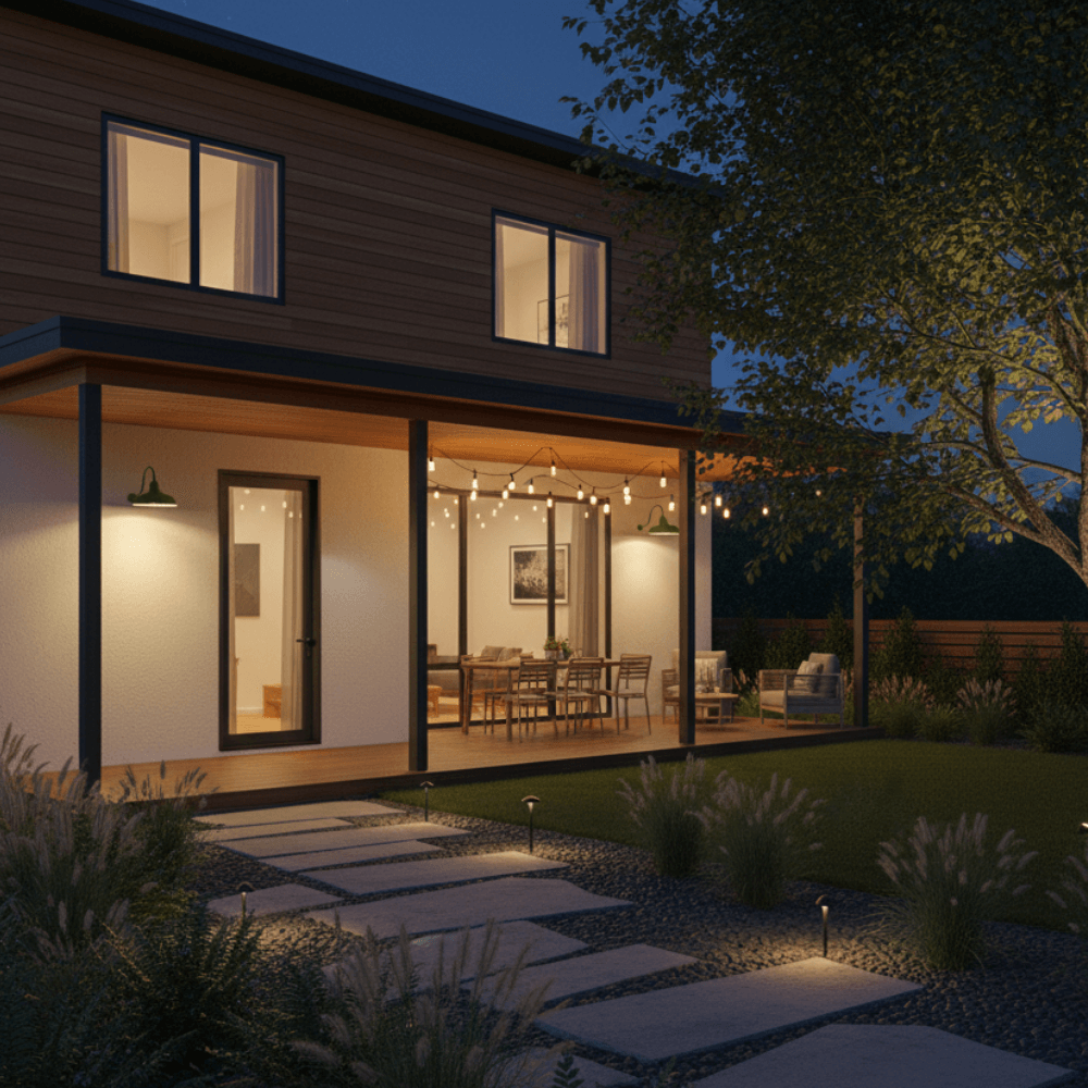 Fully Customizable Indoor/Outdoor Gooseneck Fixture, Integrated LED or Medium Base, Black, Dark Bronze, White, Dark Green, Bock Lighting - OGN-BCK