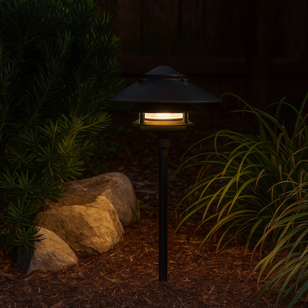120V Cast Aluminum Large Top 3 Tier Pagoda Light Fixture - OAL-D5000-10T