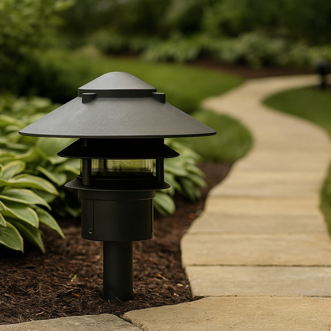 120V Cast Aluminum Large Top 3 tier Pagoda Post Light - OPP-DBM-D5000-310