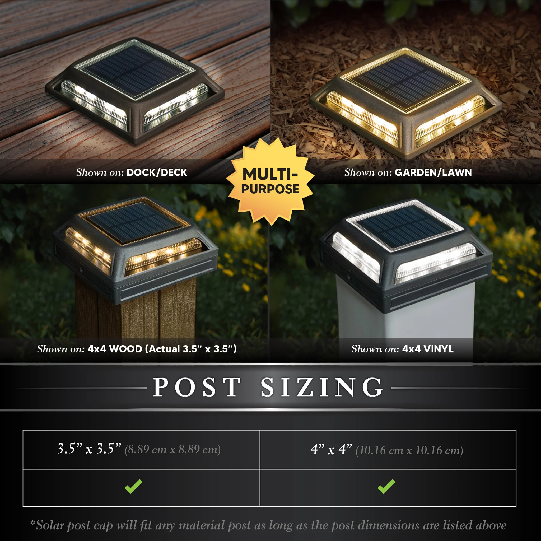 Muskoka Universal Solar Dock/Deck & Post Cap Light Diagram 1 Muskoka Universal Solar Dock/Deck & Post Cap Light Diagram 1