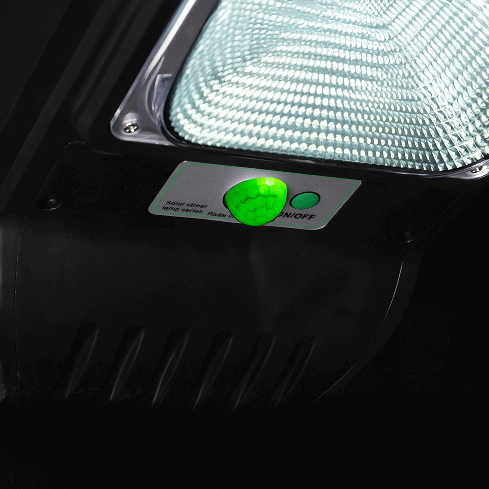 Solar Powered LED Security Street Light Switch Close Up