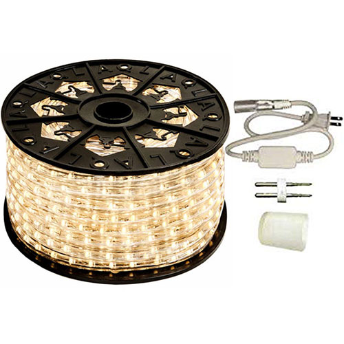 150 ft Reel - Warm White LED Rope Light -  120V Standard IP65 - 3000K