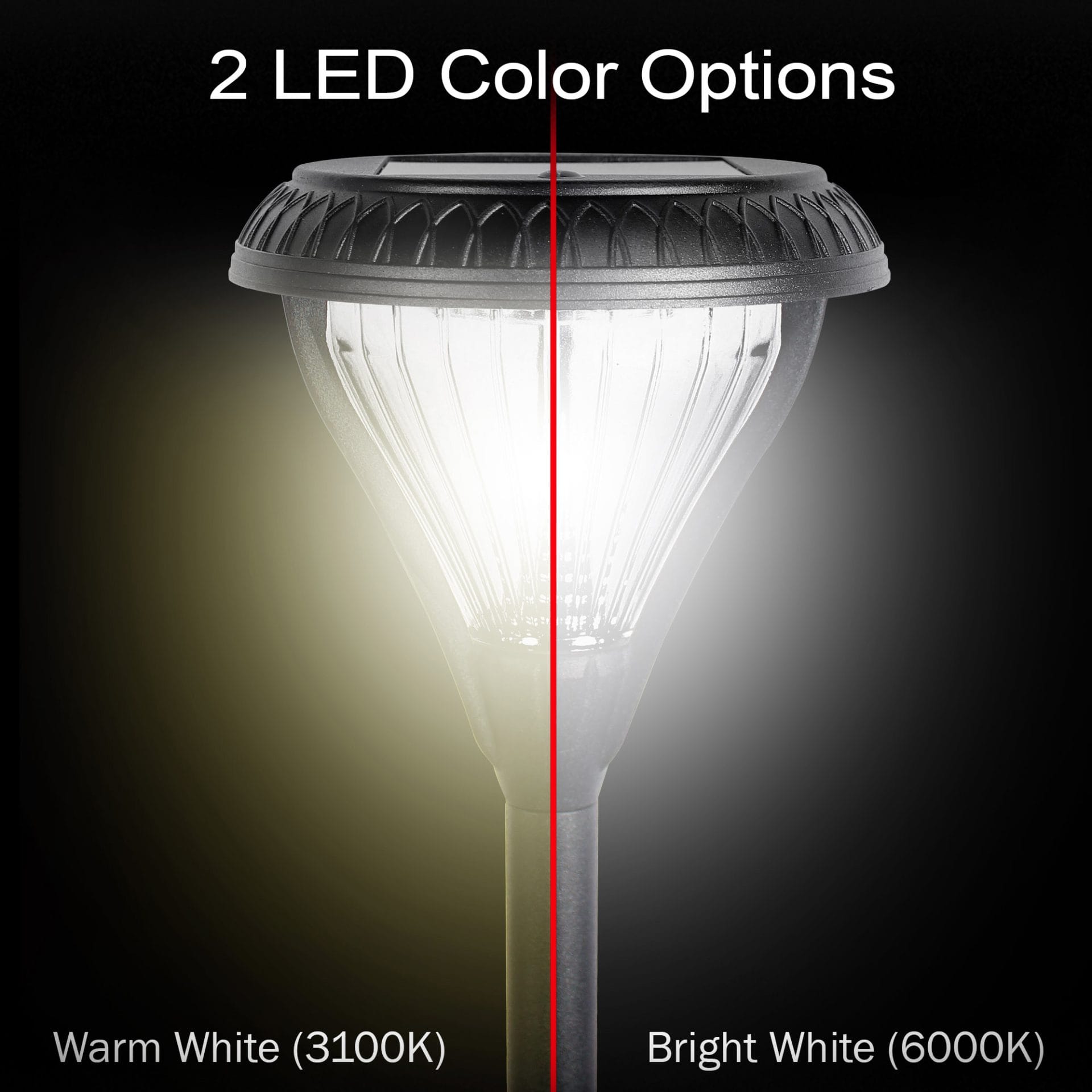 Premier Outdoor Solar Pathway and Garden Light with 2 Color LEDs, Warm White and Bright White, Heavy Duty Cast Aluminum