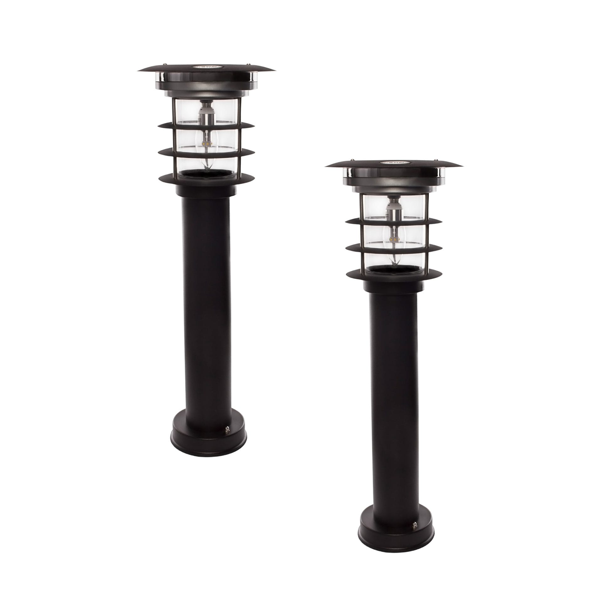 Stainless Steel Bollard Solar Light with EZ Anchor (2 PK)