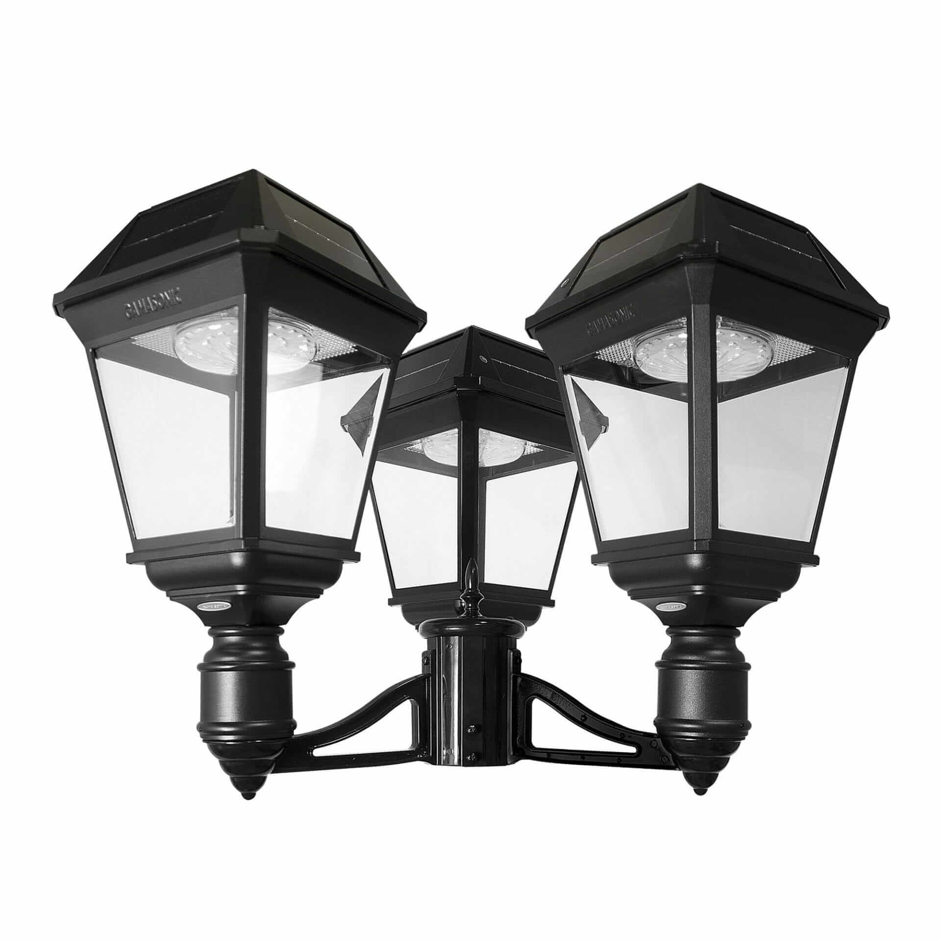 Imperial III Commercial Solar Triple Post Light with Dual Color Temperature and 3″ Fitter