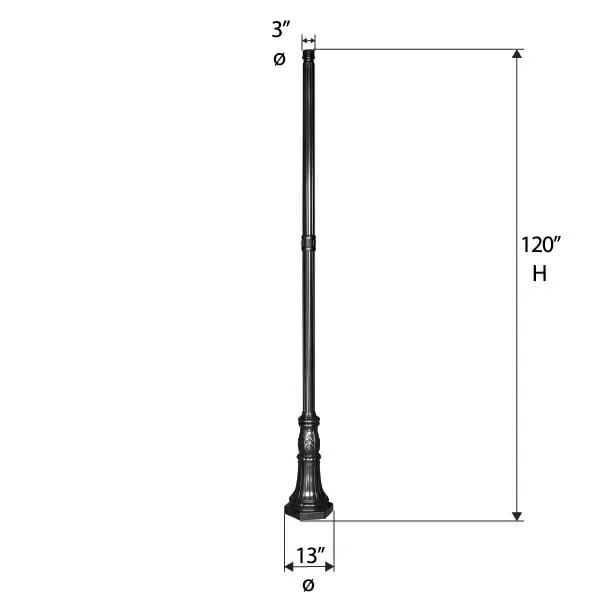 10 FT Commercial Pole – 3″ Diameter