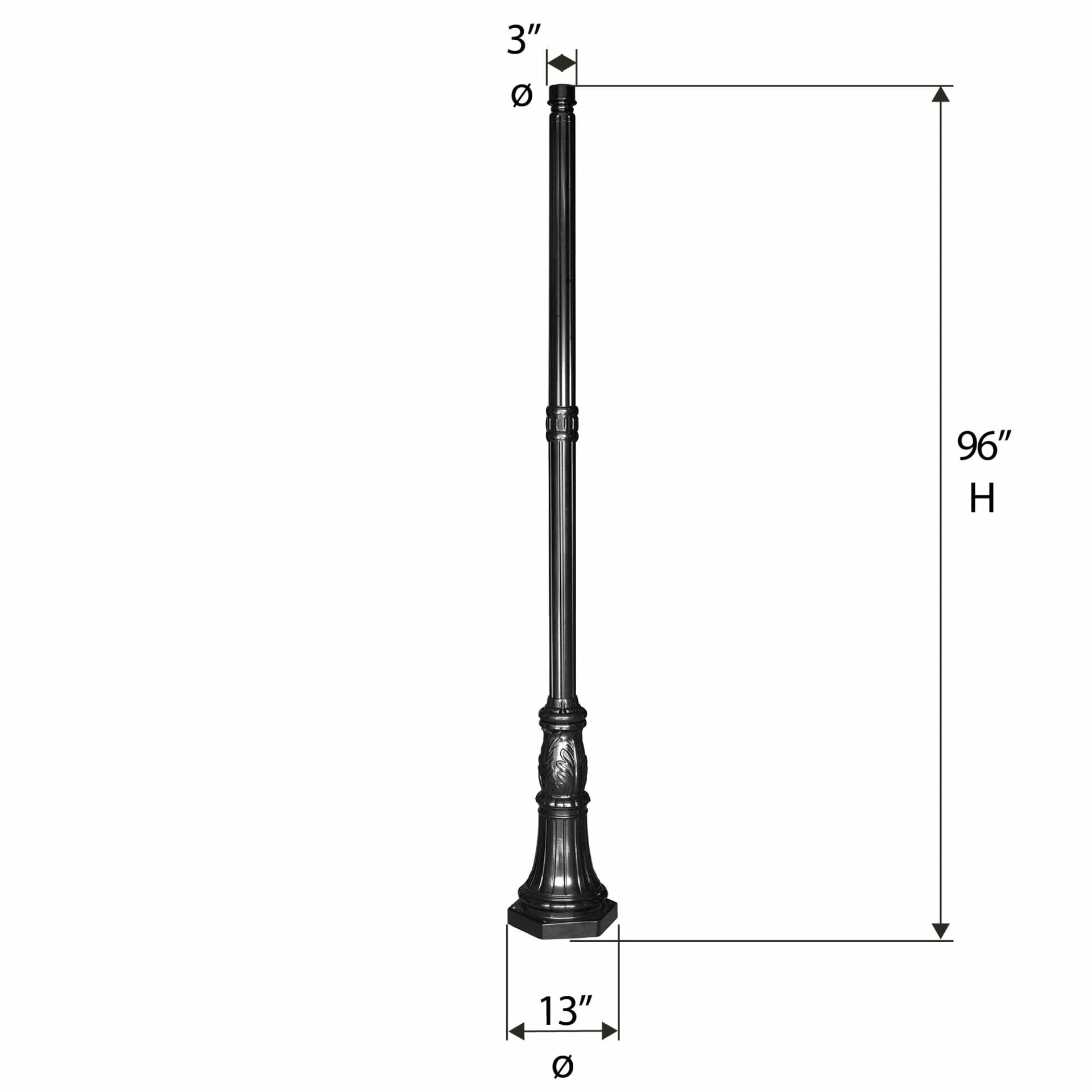 8 FT Commercial Pole – 3″ Diameter