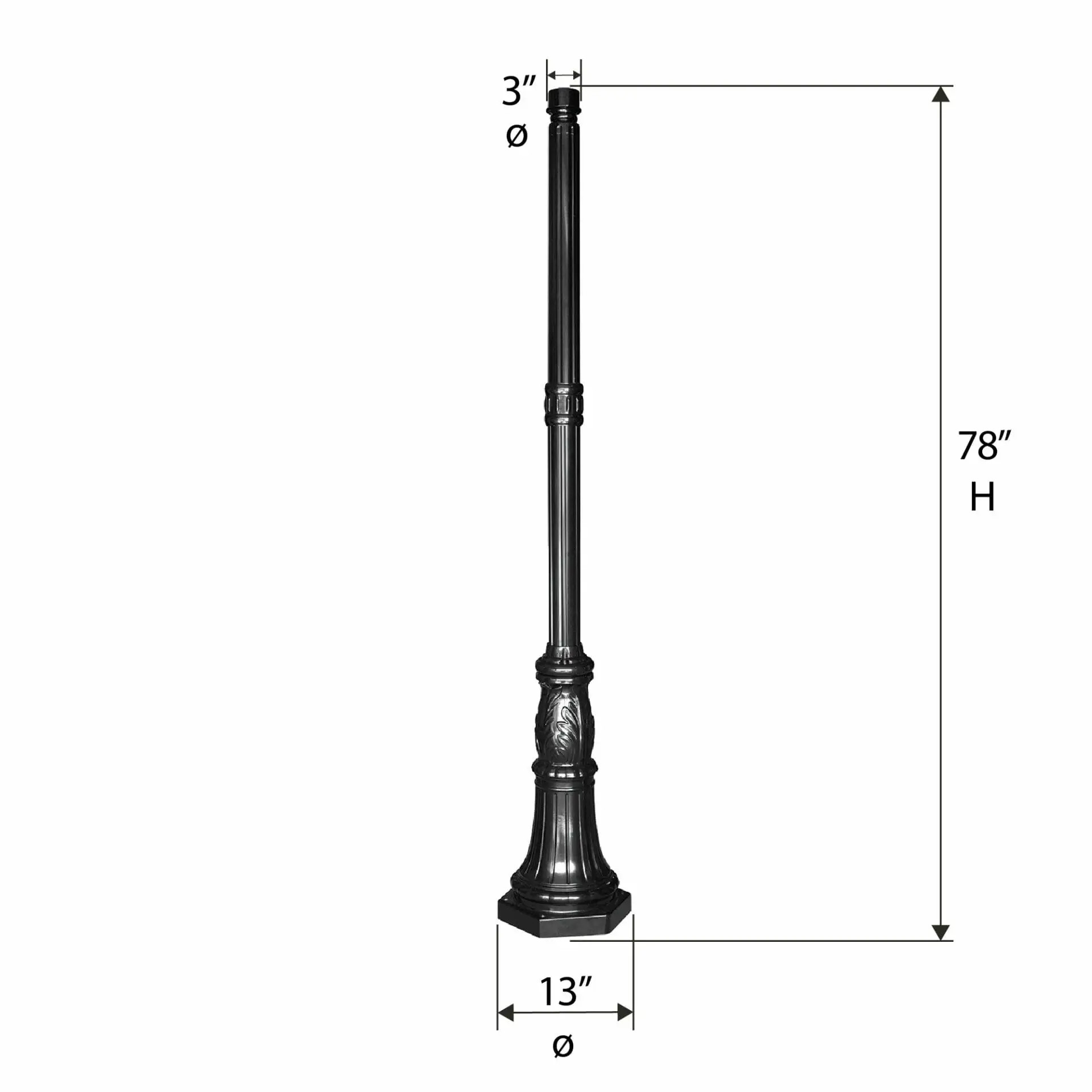 6.5 FT Commercial Pole – 3″ Diameter