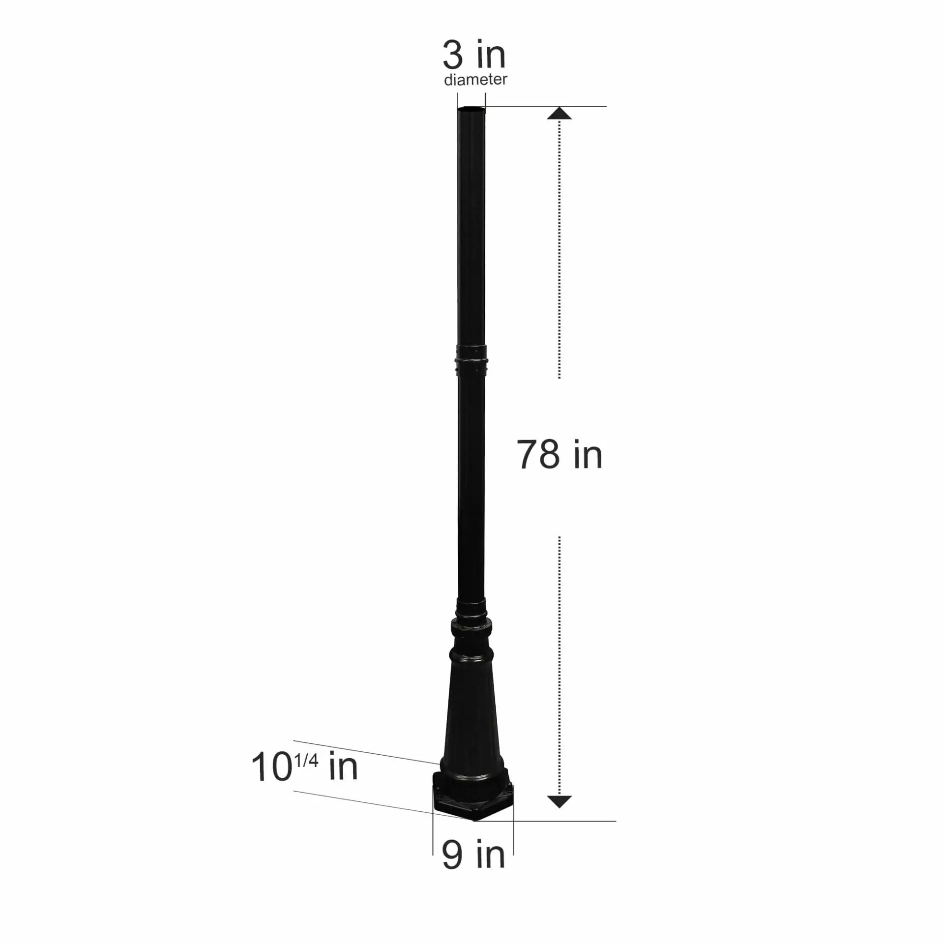 6.5 FT Standard Post – 3″ Fitter