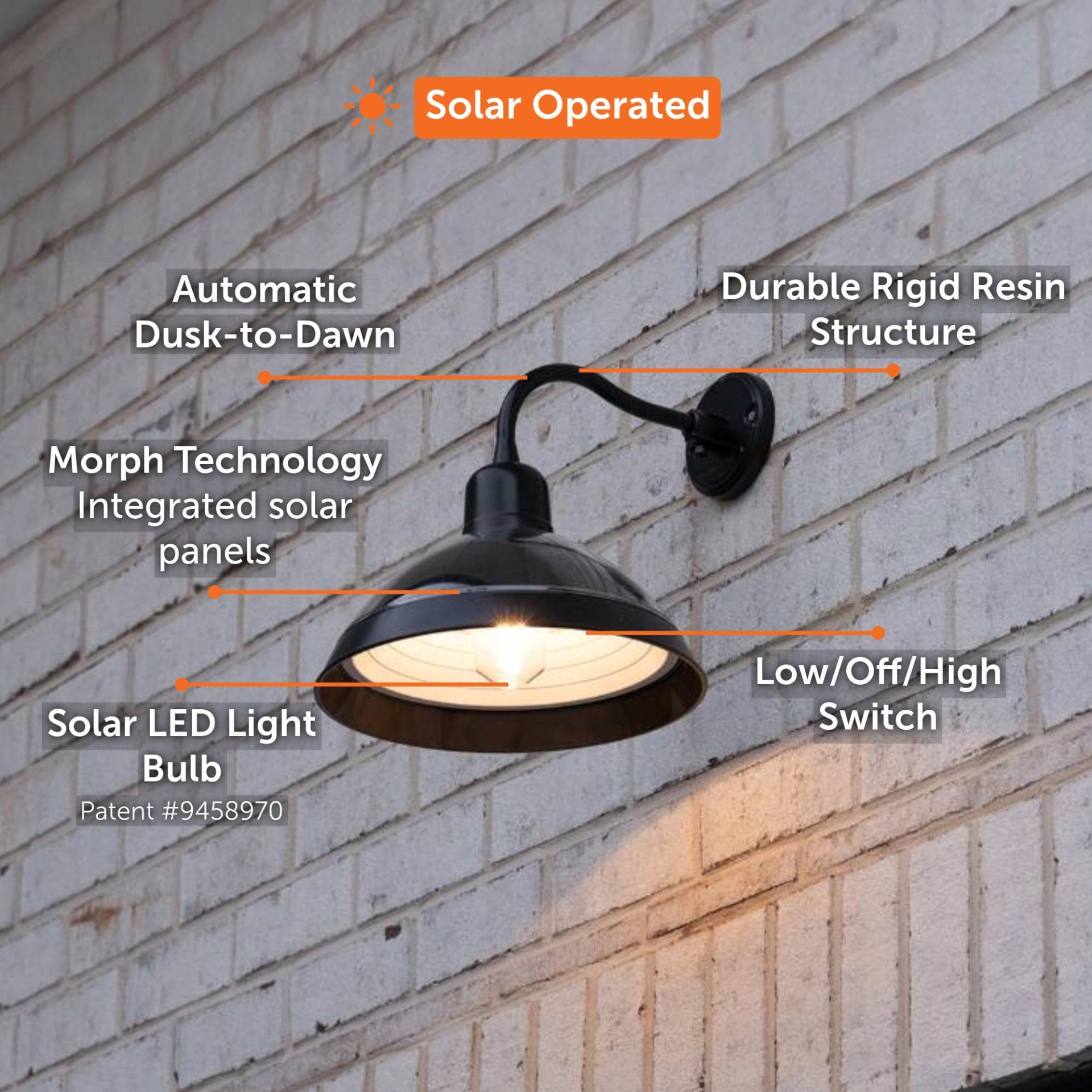 Carriage Solar Barn Wall Light